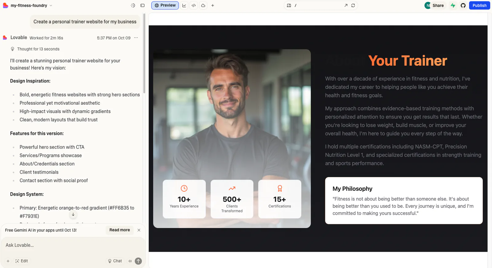 Lovable AI visual design excellence