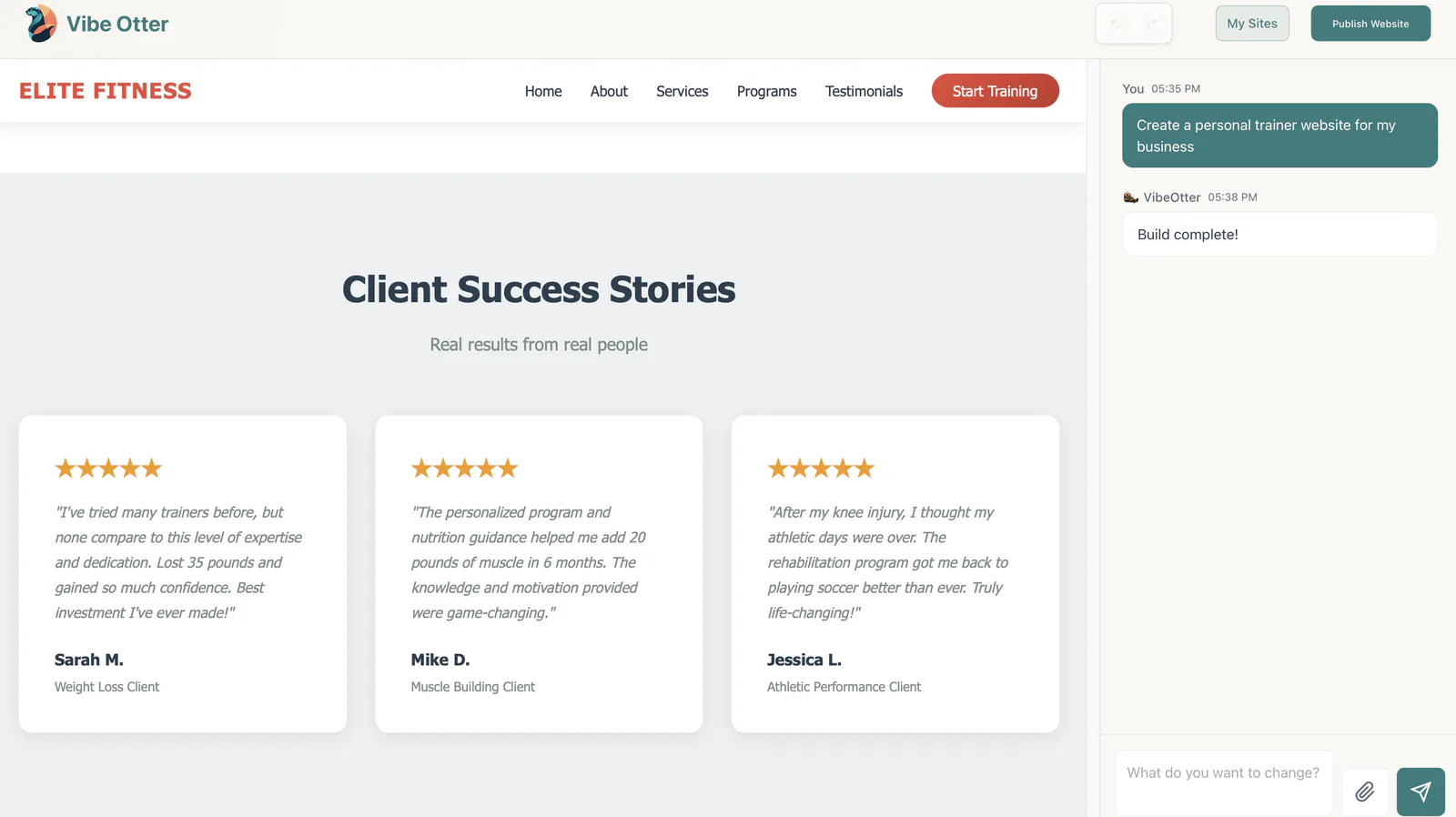 Vibe Otter AI website testimonials and social proof